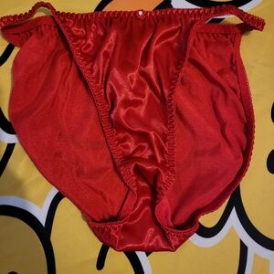 Red Women's Satin Bikini Briefs - Unbranded